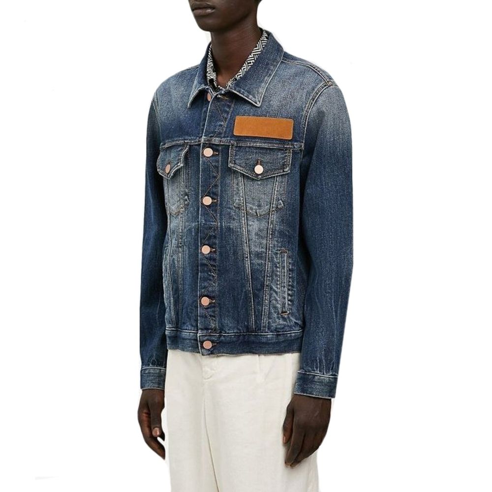Palm Angels Blue Cotton Denim Jacket | Regal Royce