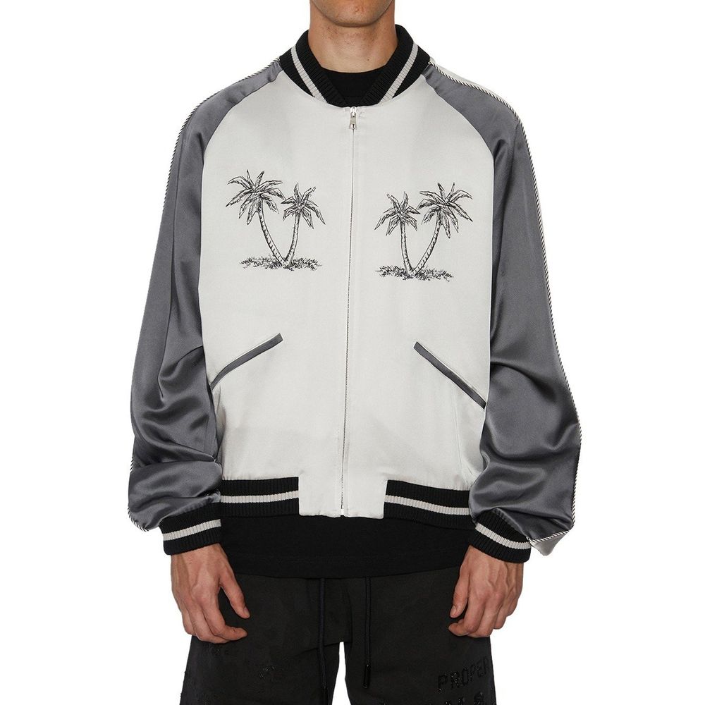 Palm Angels Gray Acetate Bomber | Regal Royce