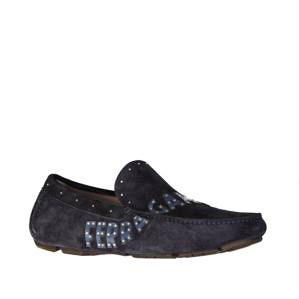 Salvatore Ferragamo Blue Calfskin Slip-On Loafers | Regal Royce