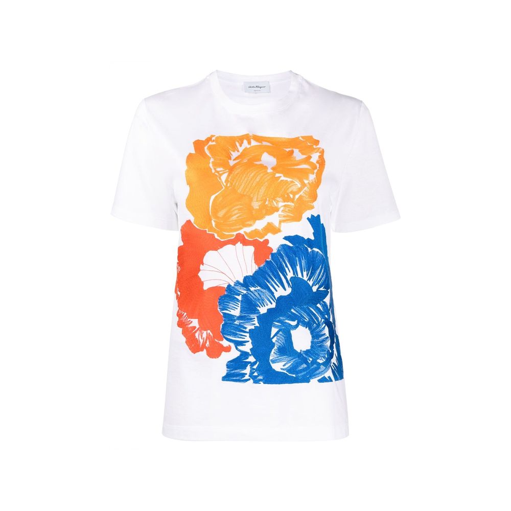 Salvatore Ferragamo White Cotton T-Shirt | Regal Royce