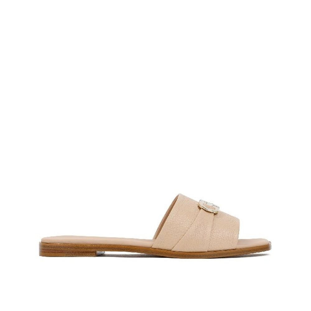 Salvatore Ferragamo Beige Calfskin Flat Sandals | Regal Royce
