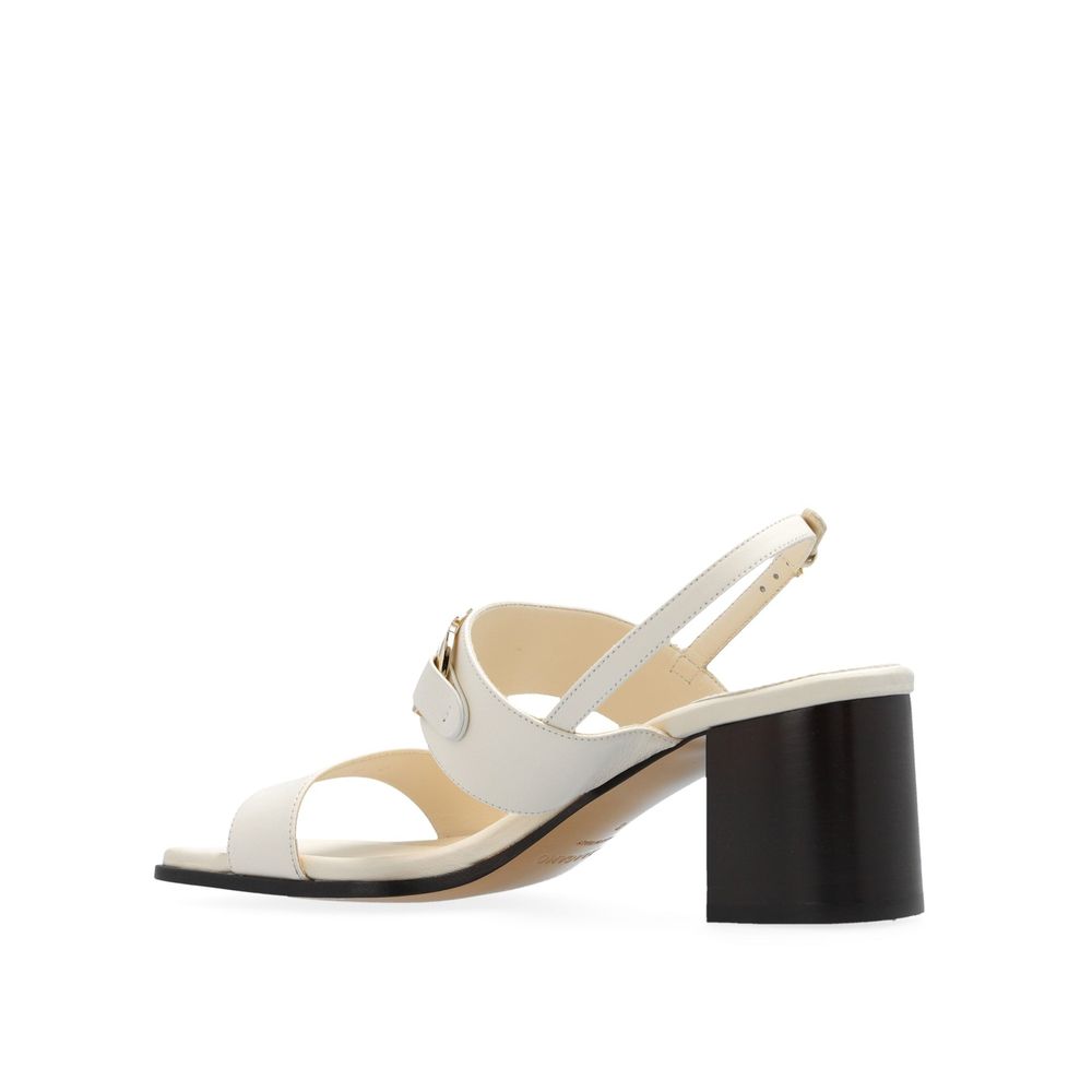 Salvatore Ferragamo White Calfskin Platform Sandals | Regal Royce