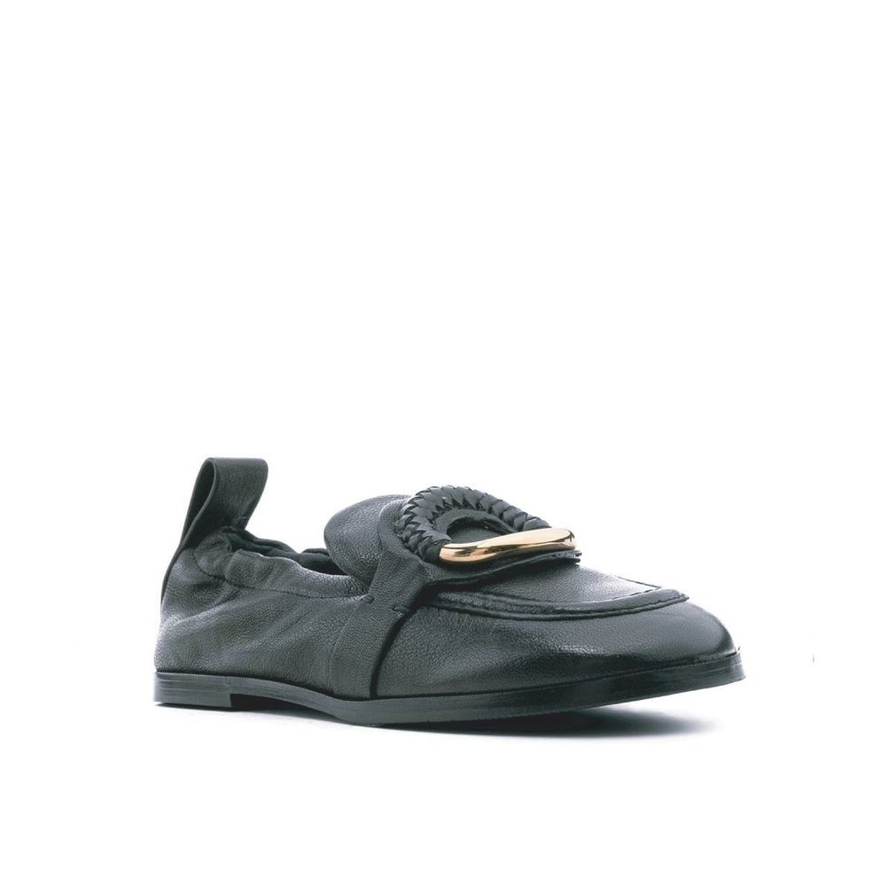 See By Chloé Black Calfskin Slip-On Loafers | Regal Royce