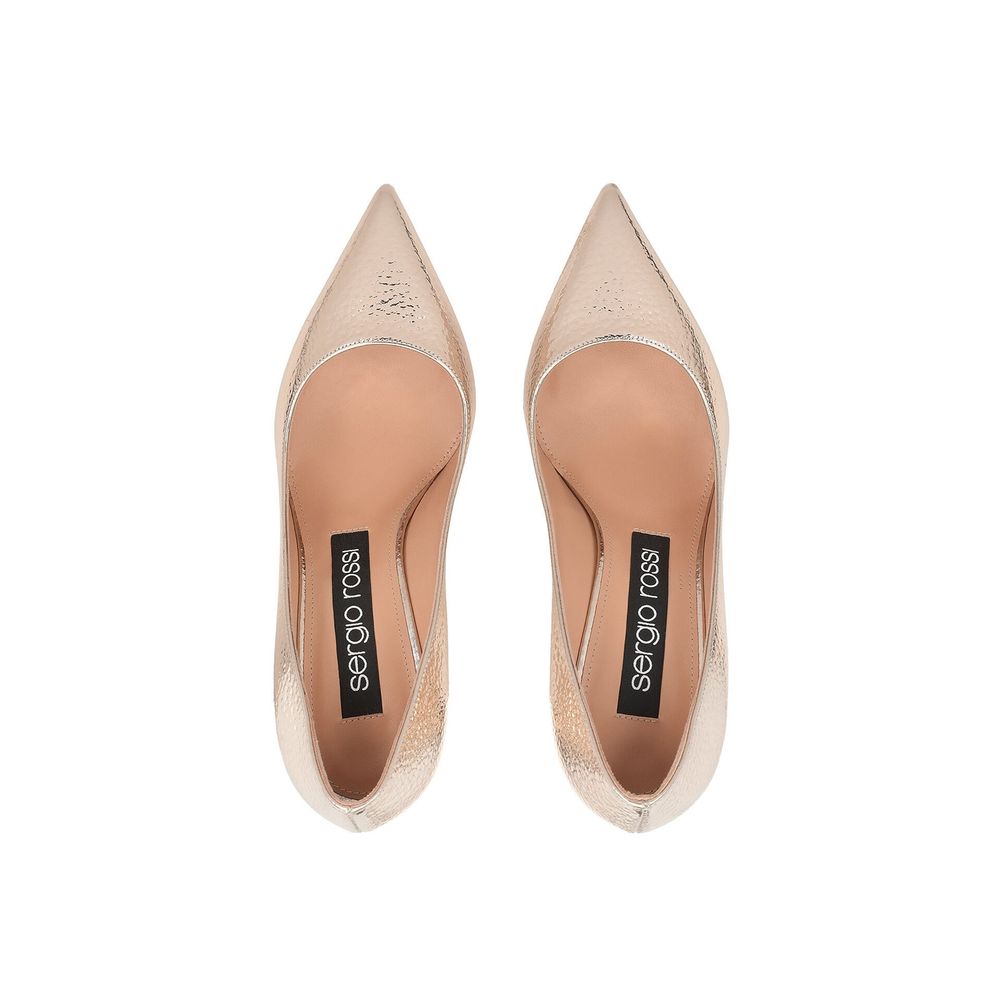 Sergio Rossi Rose Gold Calfskin High Heel Pumps | Regal Royce