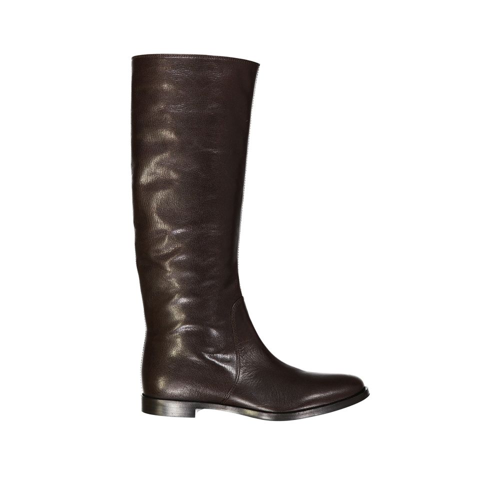 Sergio Rossi Brown Calfskin Over The Knee | Regal Royce