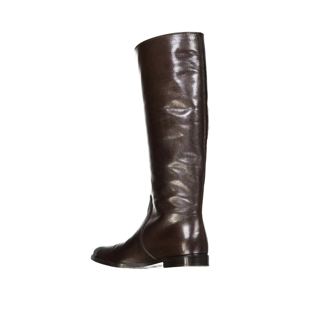 Sergio Rossi Brown Calfskin Over The Knee | Regal Royce