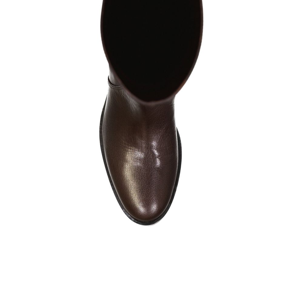 Sergio Rossi Brown Calfskin Over The Knee | Regal Royce