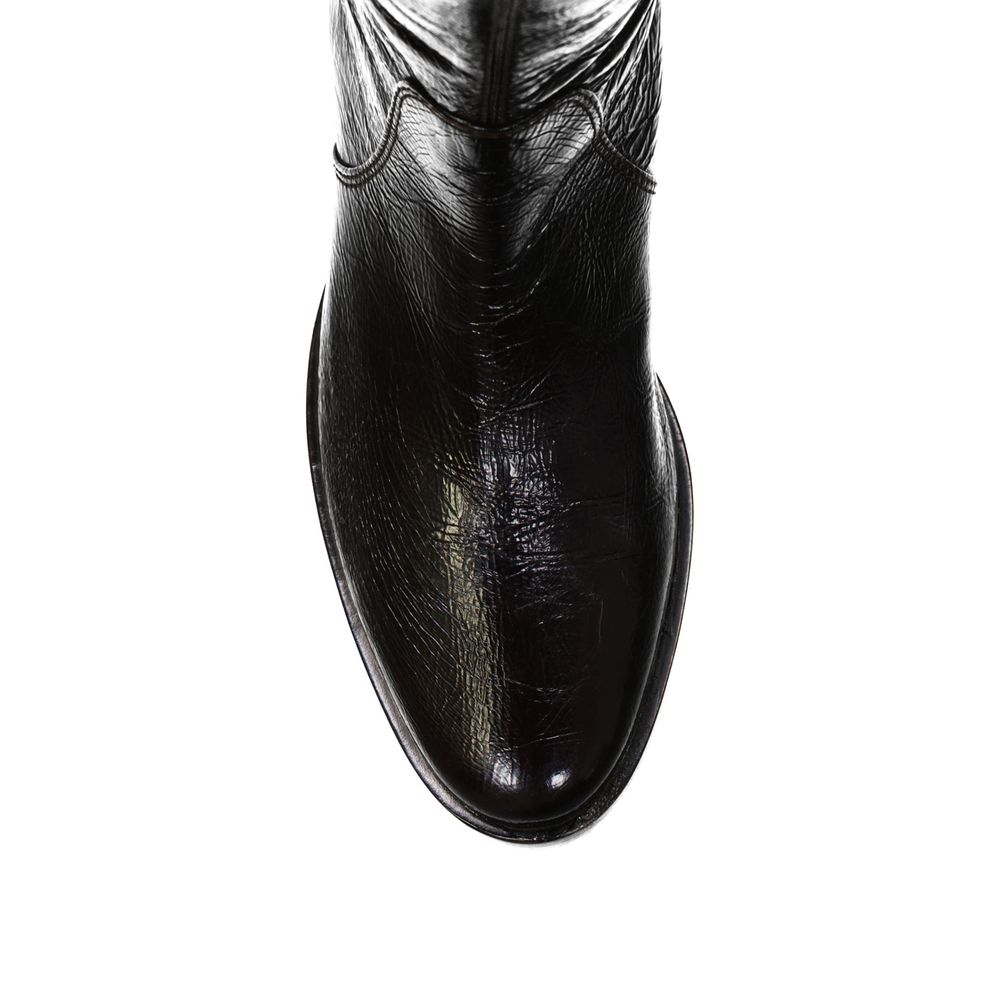 Sergio Rossi Black Calfskin Over The Knee | Regal Royce