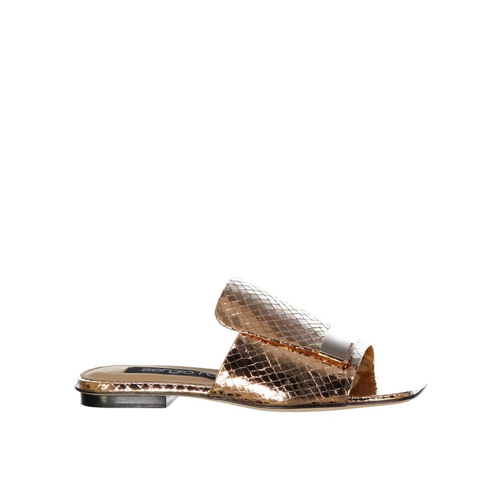 Sergio Rossi Rose Gold Calfskin Sandals | Regal Royce