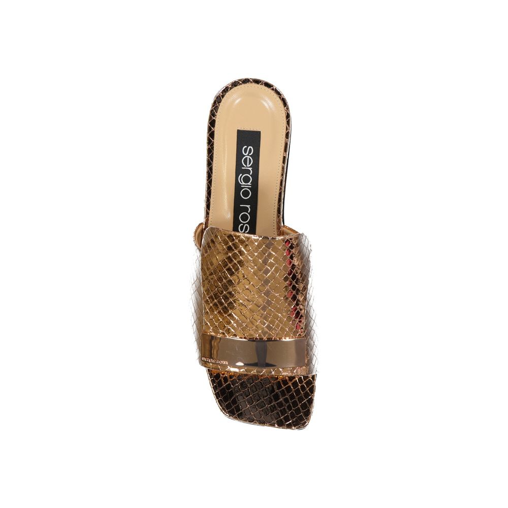 Sergio Rossi Rose Gold Calfskin Sandals | Regal Royce