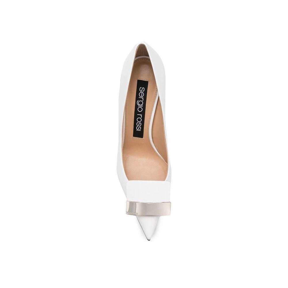 Sergio Rossi White Calfskin High Heel Pumps | Regal Royce