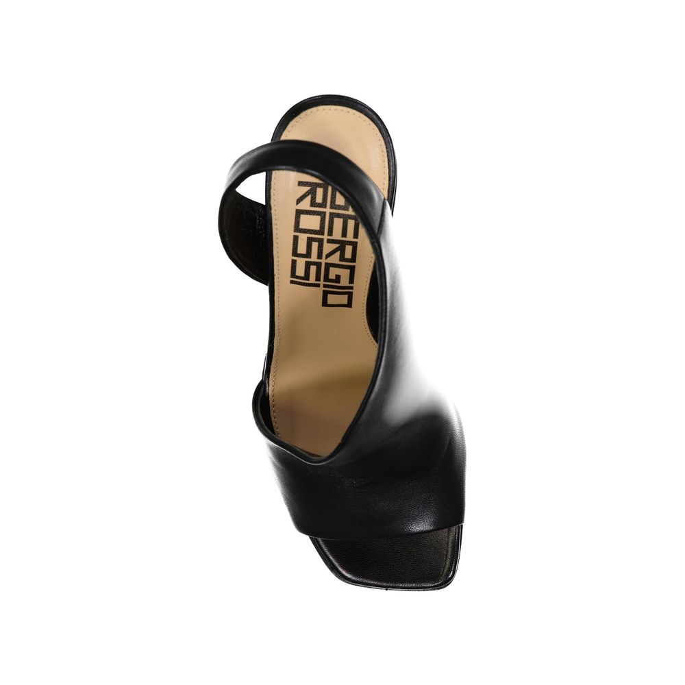 Sergio Rossi Black Calfskin Platform Sandals | Regal Royce