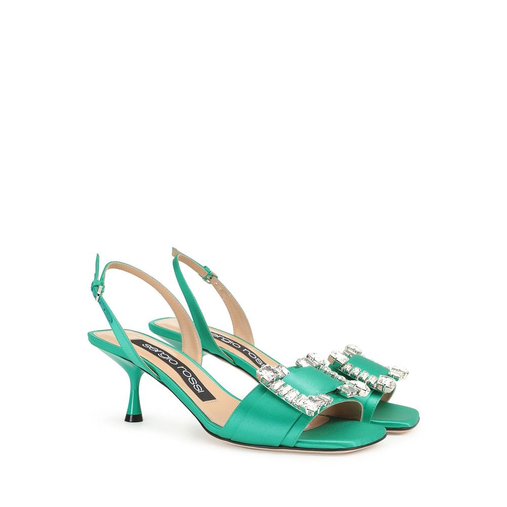 Sergio Rossi Bicolor Silk Stiletto Heel Sandals | Regal Royce