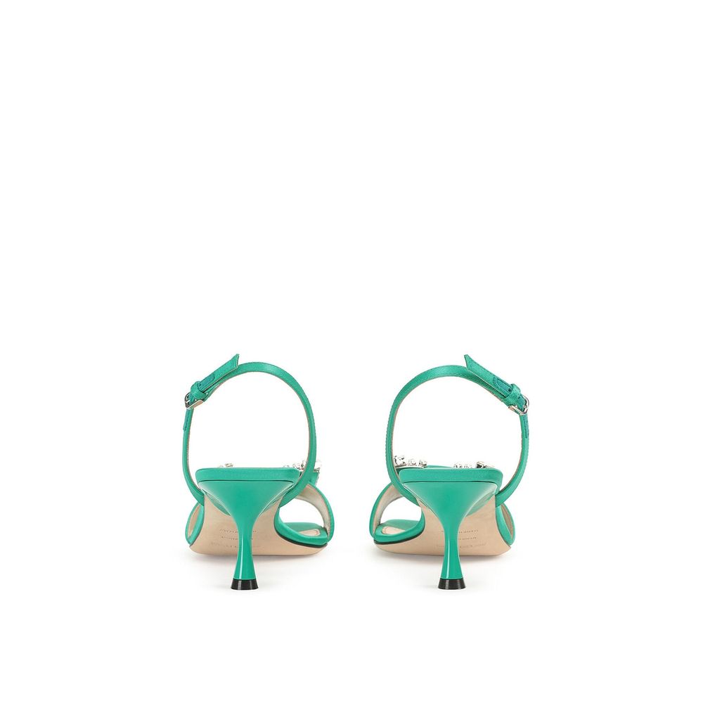 Sergio Rossi Bicolor Silk Stiletto Heel Sandals | Regal Royce