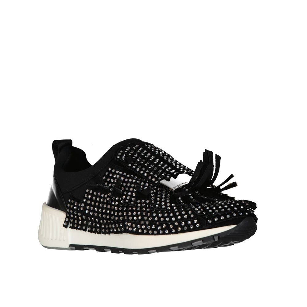 Sergio Rossi Black Fabric Athletic Sneakers | Regal Royce