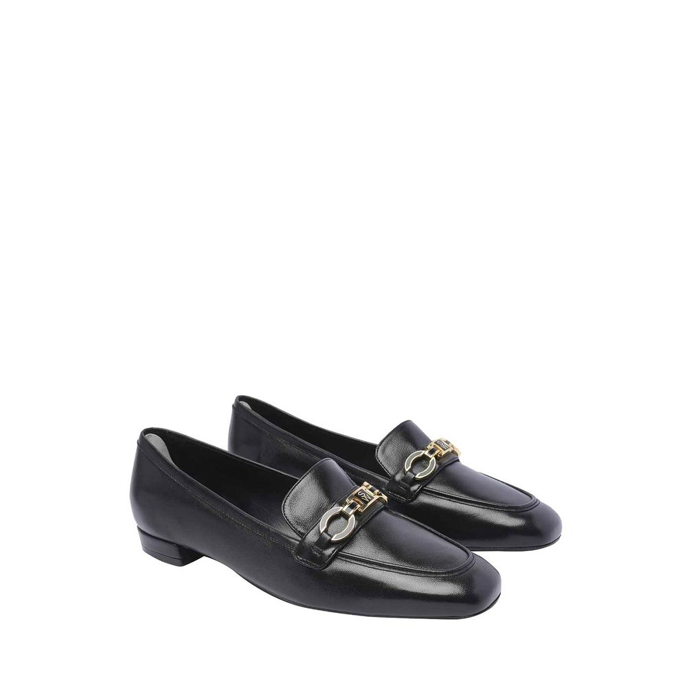 Stuart Weitzman Black Calfskin Slip-On Loafers | Regal Royce