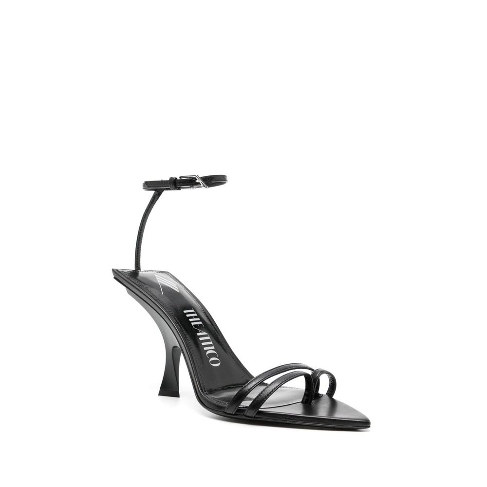 The Attico Black Silk Stiletto Heel Sandals | Regal Royce