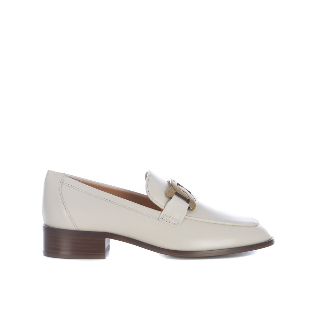 Tod's White Calfskin Slip-On Loafers | Regal Royce