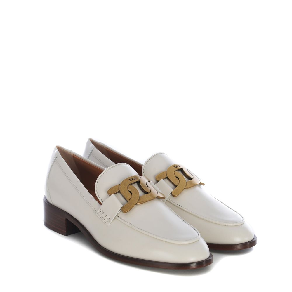 Tod's White Calfskin Slip-On Loafers | Regal Royce
