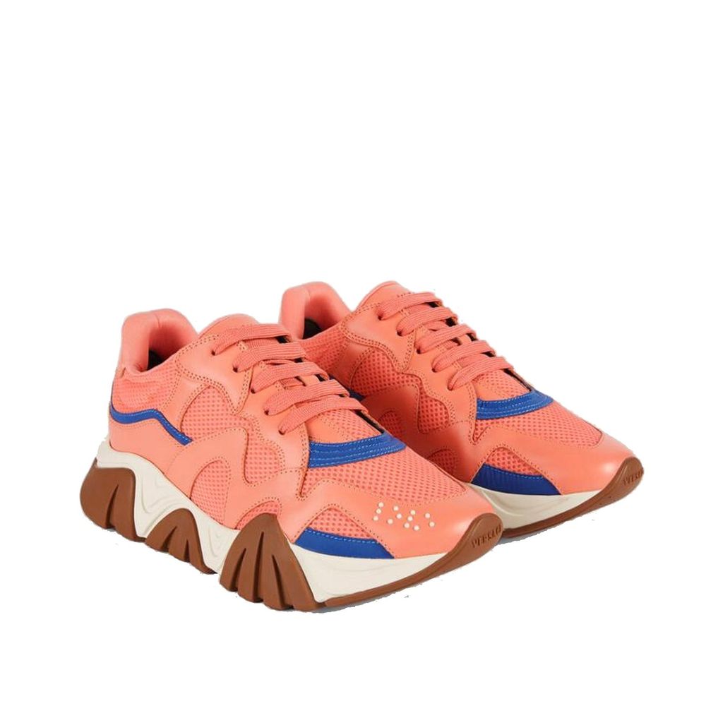Versace Orange Leather Chunky Sneakers | Regal Royce