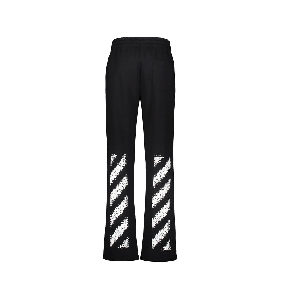 Off-White Black Cotton Athletic Pants | Regal Royce