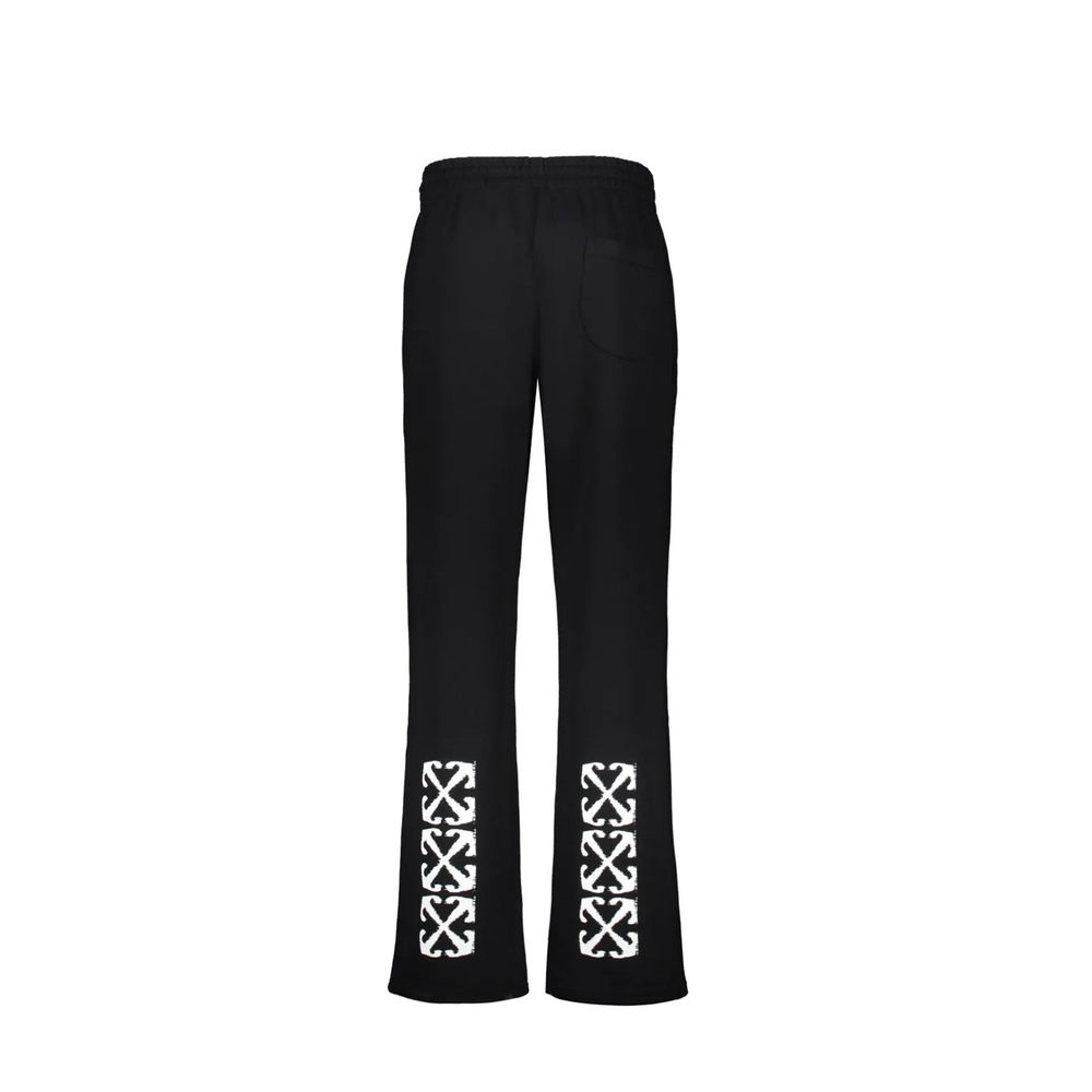 Off-White Black Cotton Joggers (Workout Pants) | Regal Royce