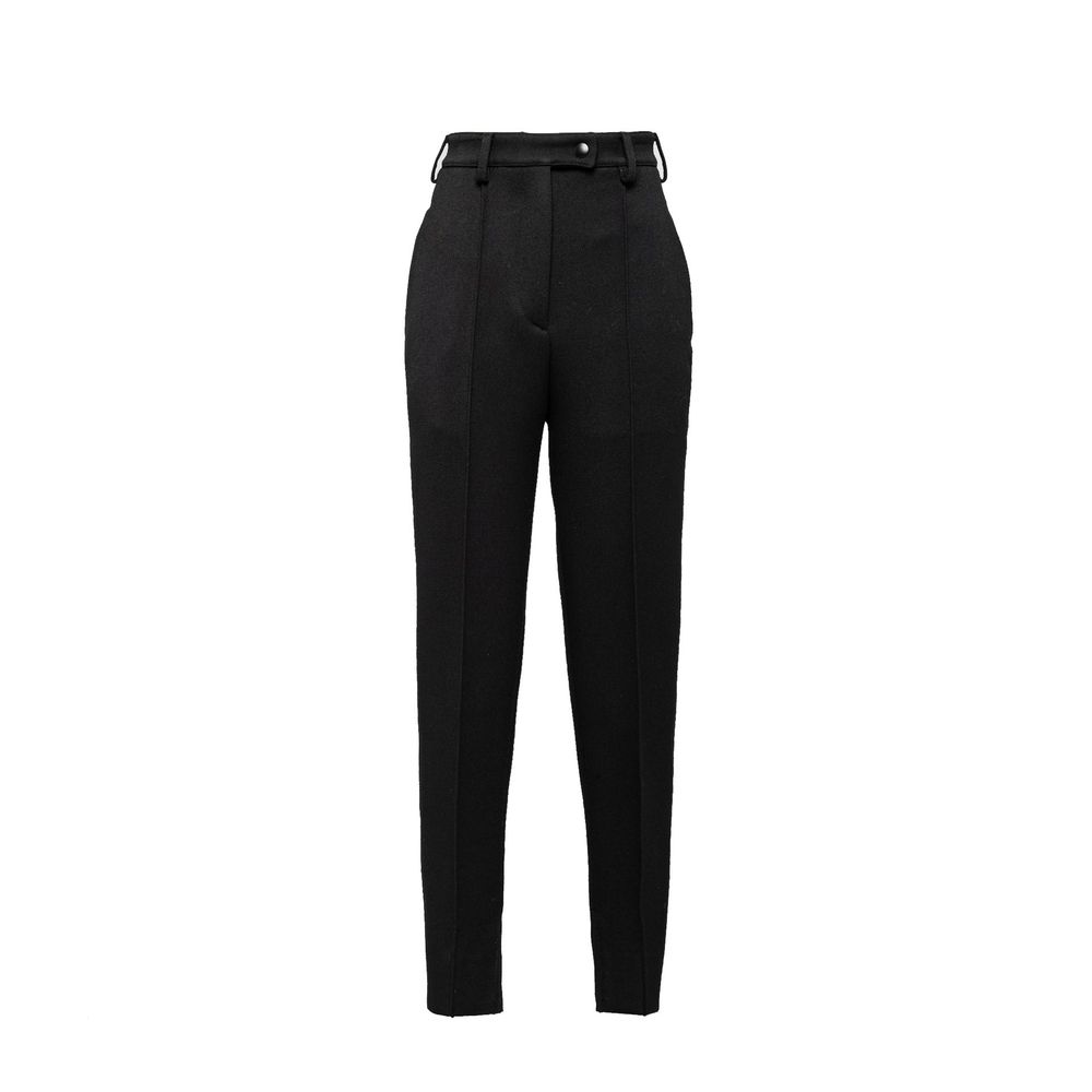 Prada Black Virgin Wool Casual Pants | Regal Royce