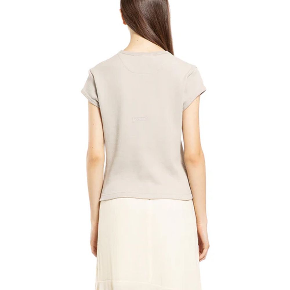Acne Studios Beige Cotton Sleeveles T-Shirt | Regal Royce