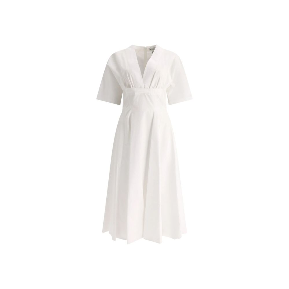Alaïa White Cotton Casual Dress | Regal Royce