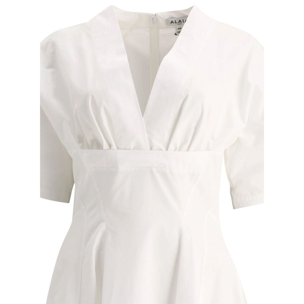 Alaïa White Cotton Casual Dress | Regal Royce