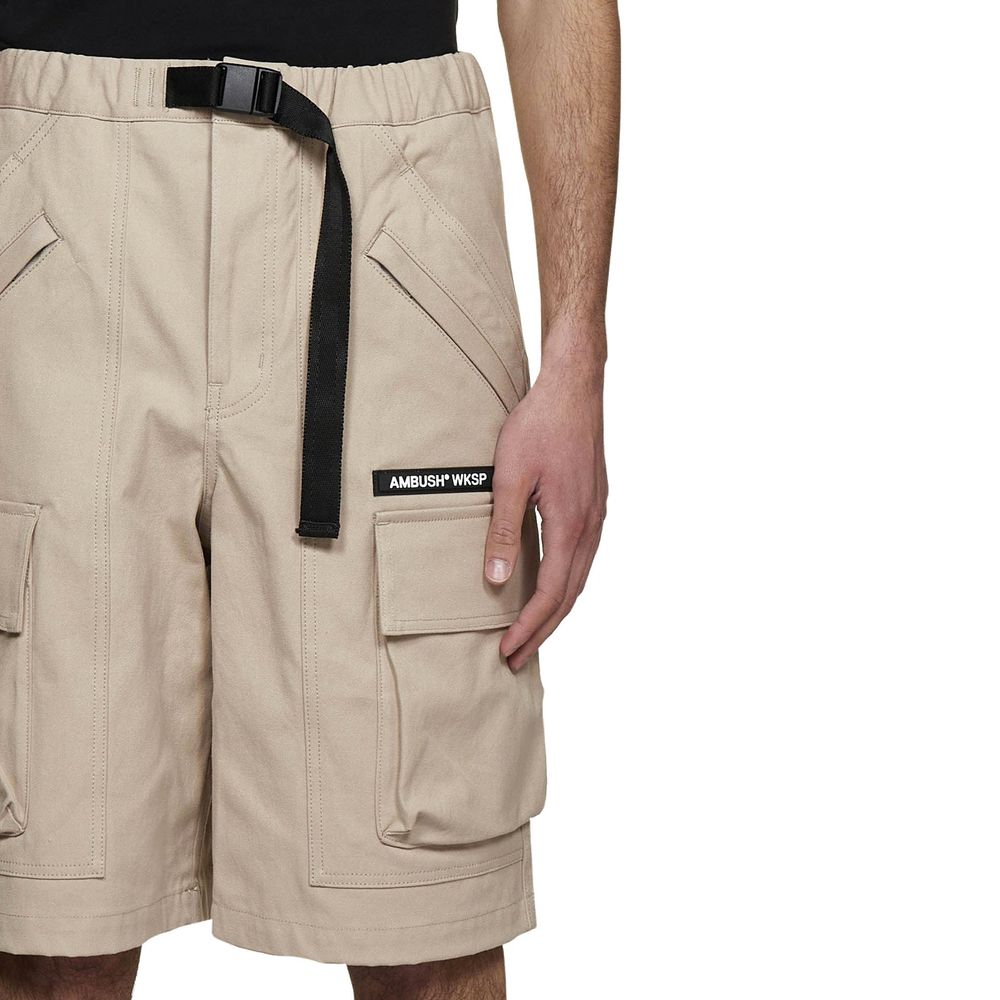 Ambush Beige Cotton Bermuda Shorts | Regal Royce