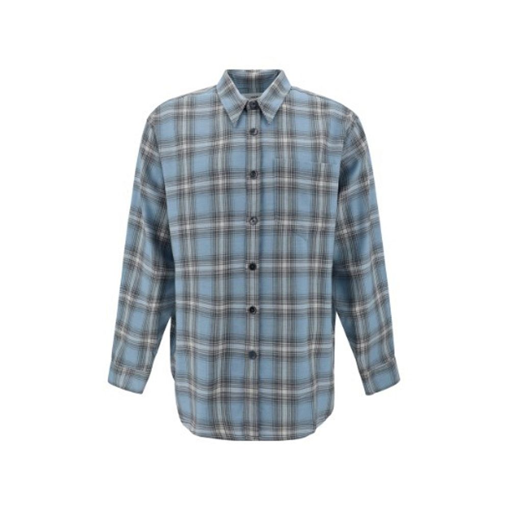 Ami Paris Blue Virgin Wool Pattern Shirt | Regal Royce