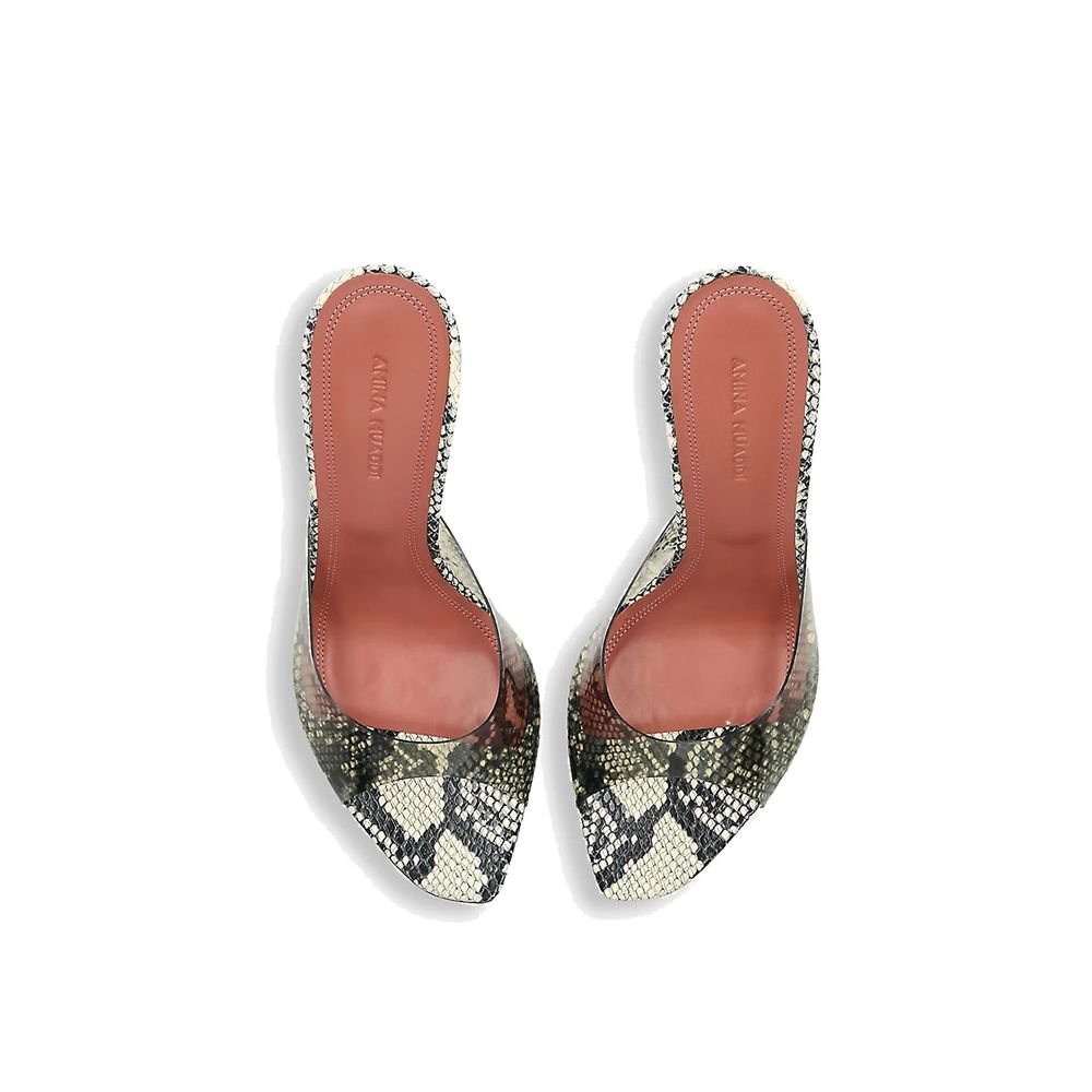 Amina Muaddi Bicolor Pvc Stiletto Heel Sandals | Regal Royce