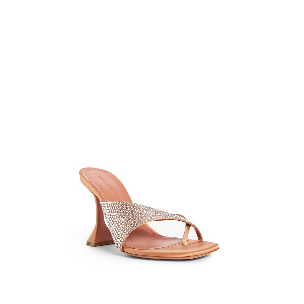 Amina Muaddi Orange Silk Mules | Regal Royce
