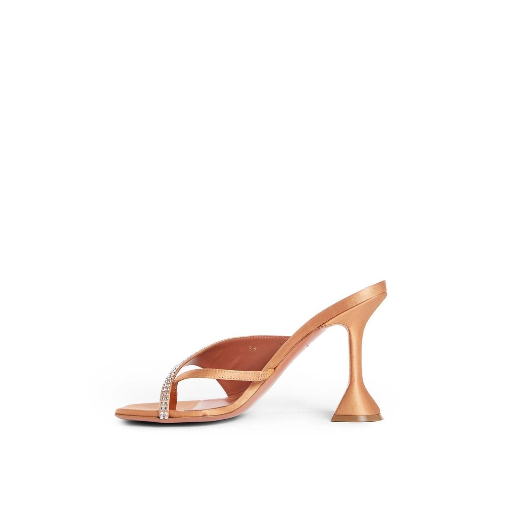 Amina Muaddi Orange Silk Mules | Regal Royce