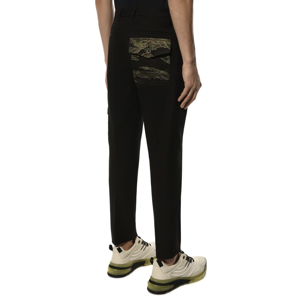 Dolce & Gabbana Black Cotton Cargo Pants | Regal Royce