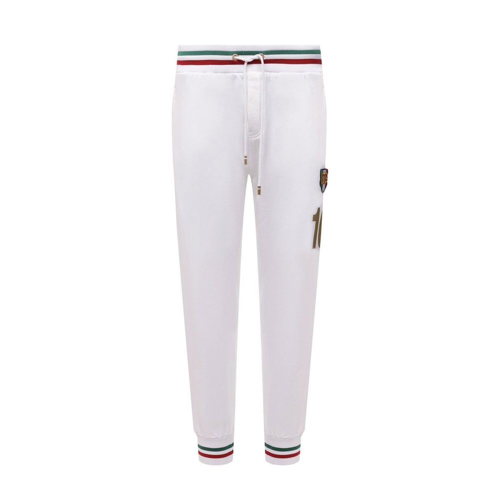 Dolce & Gabbana White Cotton Joggers (Workout Pants) | Regal Royce