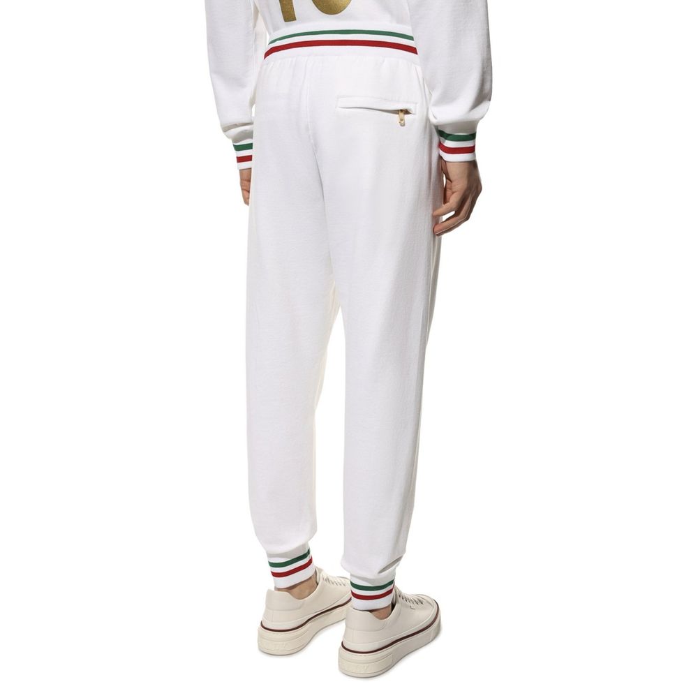 Dolce & Gabbana White Cotton Joggers (Workout Pants) | Regal Royce