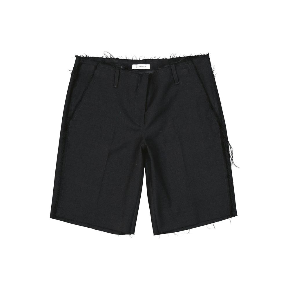 Dondup Black Virgin Wool Bermuda Shorts | Regal Royce