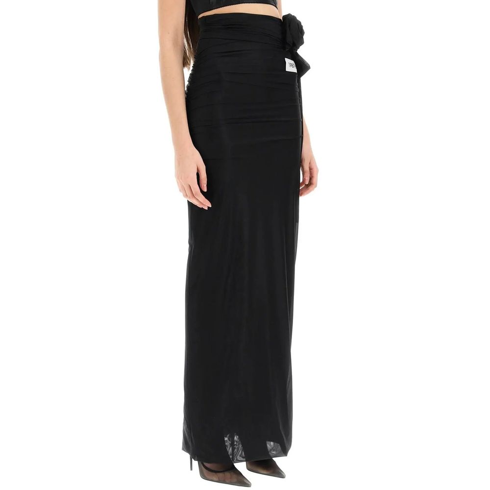 Dolce & Gabbana Black Elastane Long Skirt | Regal Royce