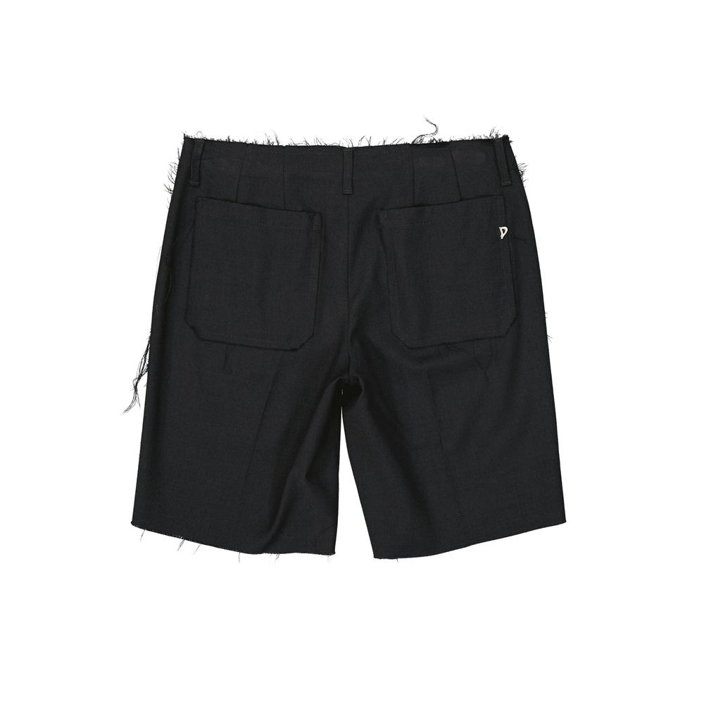 Dondup Black Virgin Wool Bermuda Shorts | Regal Royce