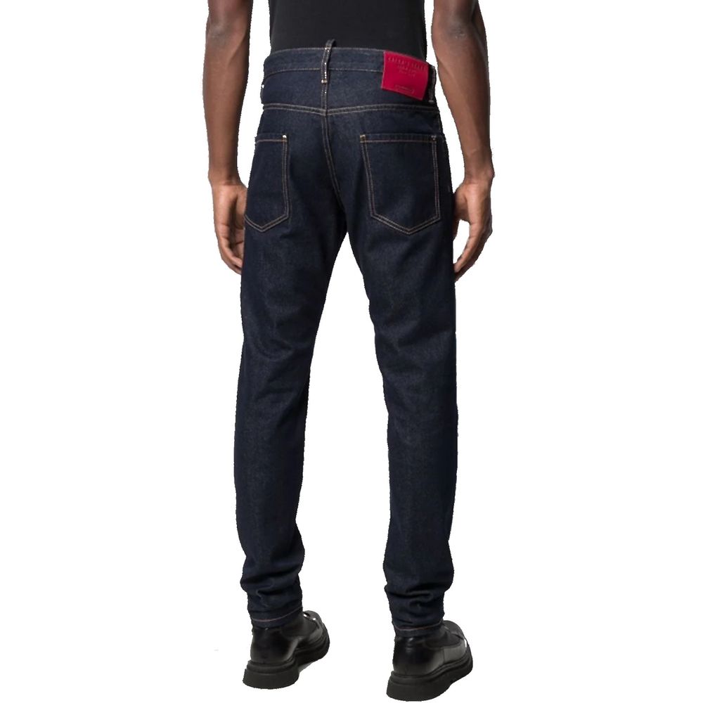 Dsquared² Blue Cotton Straight-Leg Jeans | Regal Royce