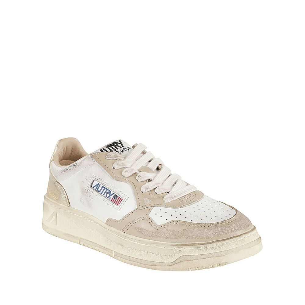 Autry Beige Leather Low Top Sneakers | Regal Royce