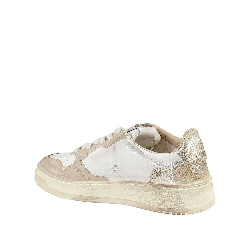 Autry Beige Leather Low Top Sneakers | Regal Royce