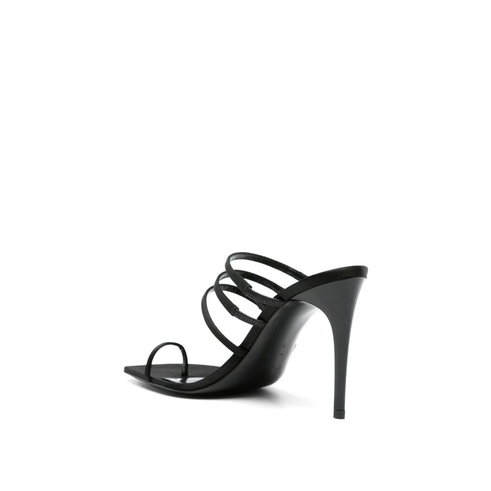 Saint Laurent Black Silk Stiletto Heel Sandals | Regal Royce
