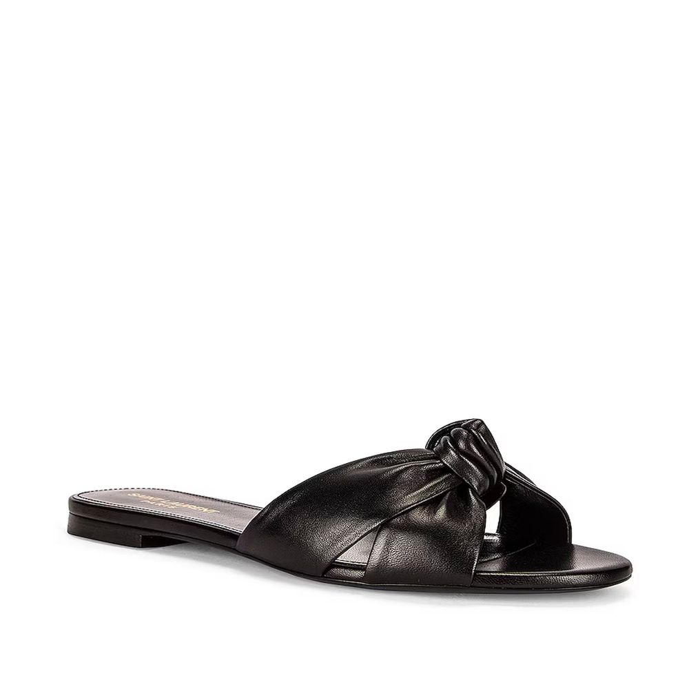 Saint Laurent Black Calfskin Slides | Regal Royce