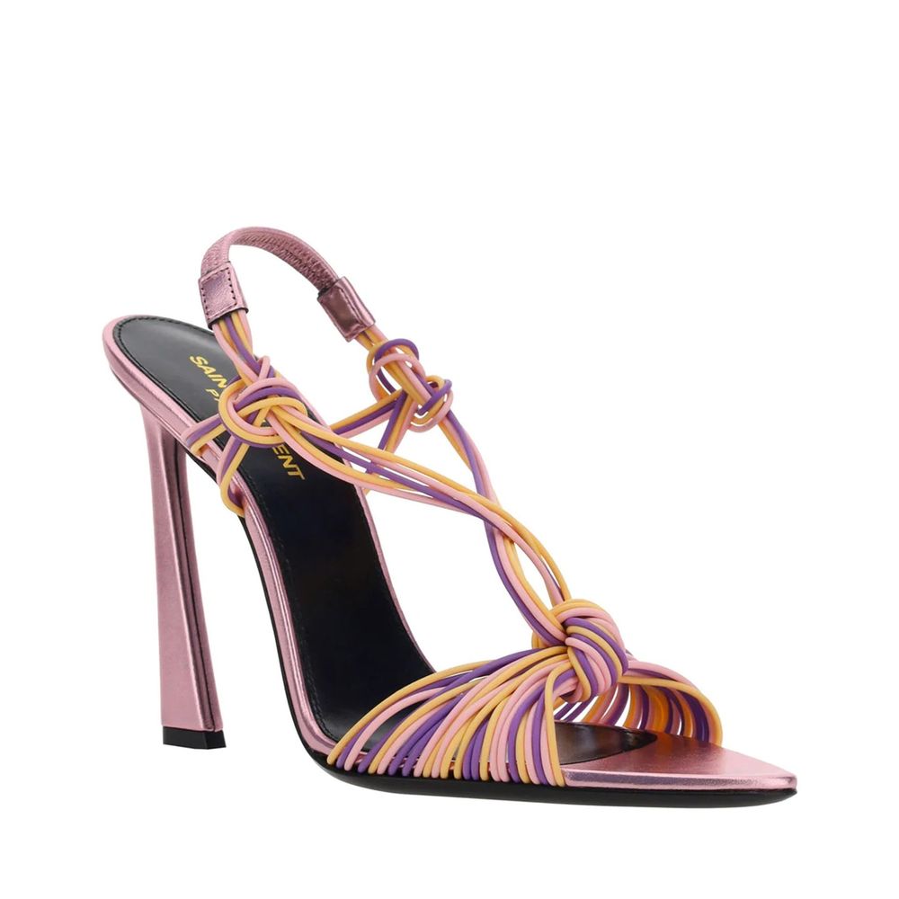Saint Laurent Multicolor Calfskin Stiletto Heel Sandals | Regal Royce