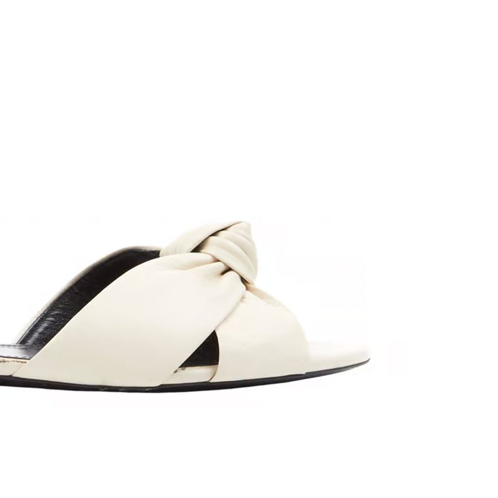 Saint Laurent White Calfskin Slides | Regal Royce
