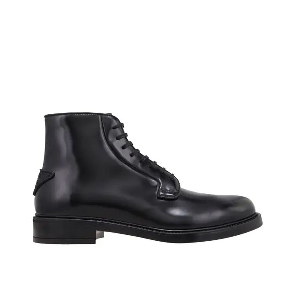 Prada Black Calfskin Lace-Up Boots | Regal Royce