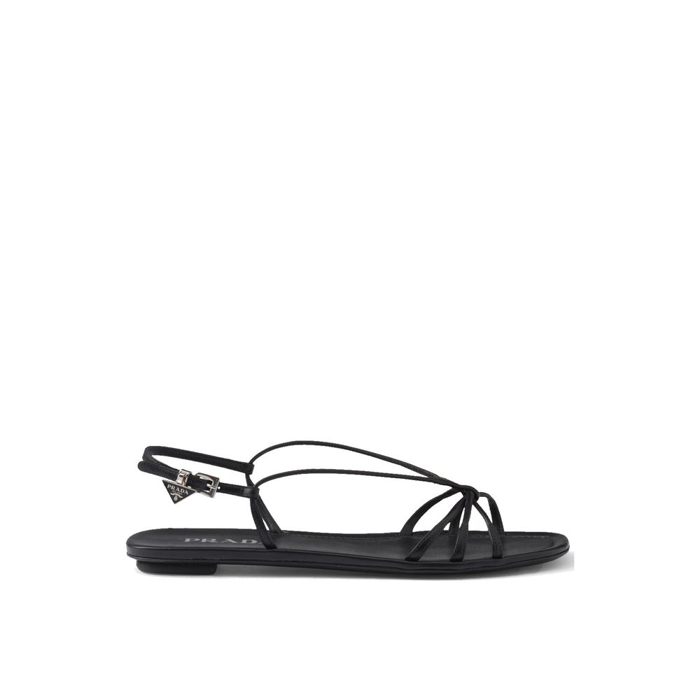 Prada Black Calfskin Strap-On Sandals | Regal Royce